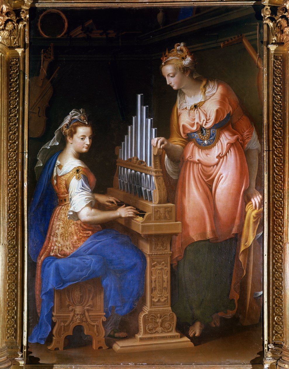 St. Cecile Playing the Organ and St. Catherine by Bernardino Campi