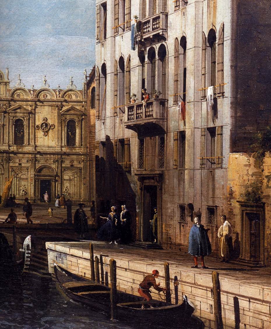 Rio dei Mendicanti with the Scuola di San Marco (detail) by Bernardo Bellotto