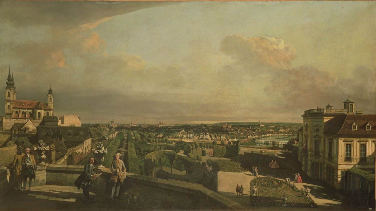 The Kaunitz Palace and Garden, Vienna by Bernardo Bellotto
