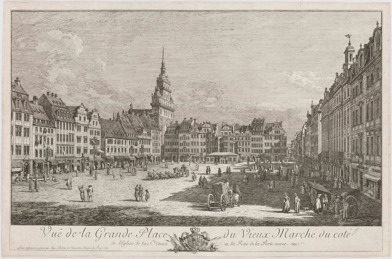 The Old Market in Dresden from Schlossstrasse, Plate from the Series 
