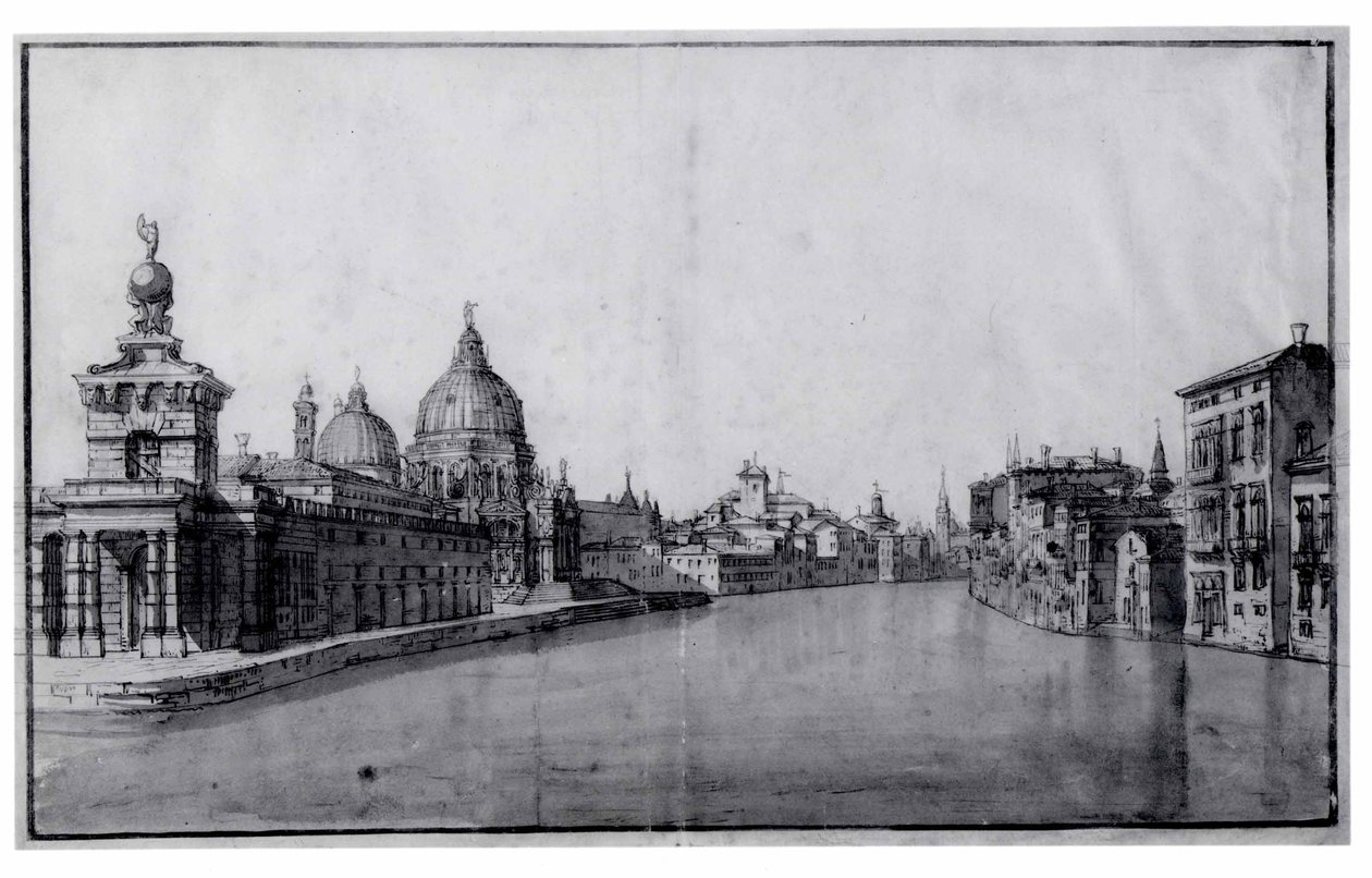 The Entrance to the Grand Canal, with the Dogana da Mar and Santa Maria della Salute on the Left by Bernardo Bellotto