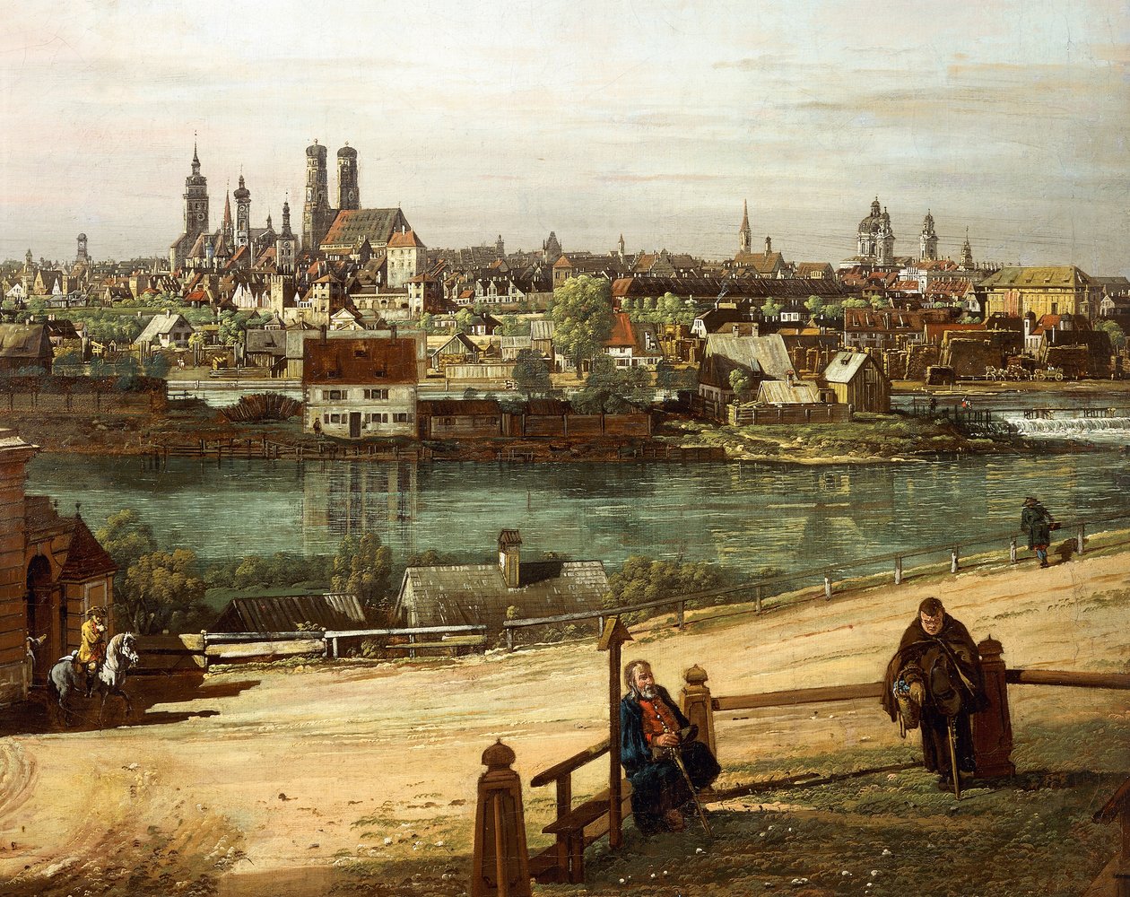 View of Munich from Haidhausen with the River Isar in the Centre (detail) by Bernardo Bellotto