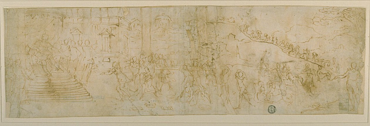 Solomon and the Queen of Sheba; Sketch of the Queen of Sheba by Bernardo Castello