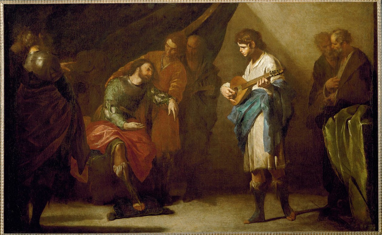 David Playing Before Saul by Bernardo Cavallino