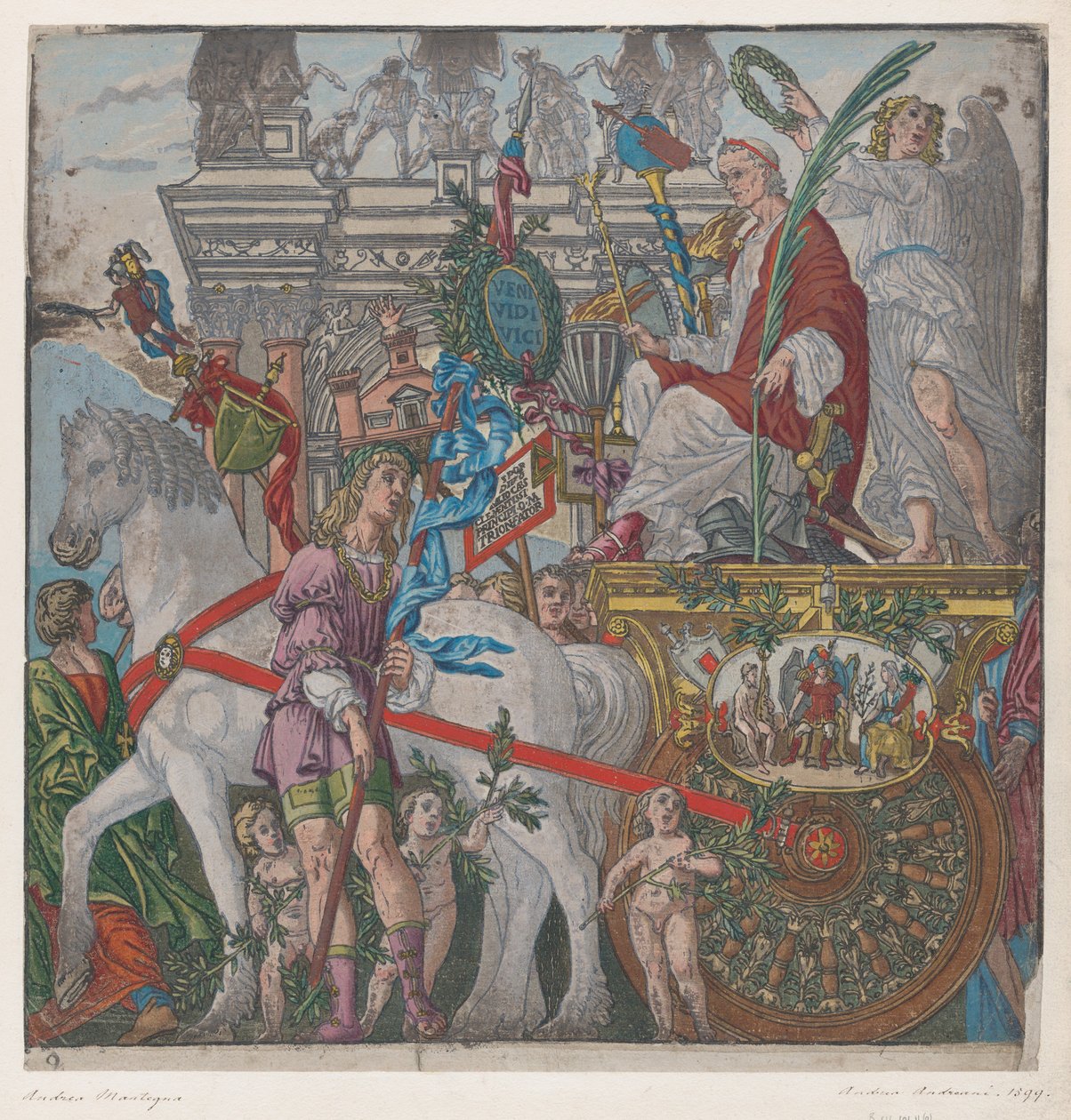 Sheet 9: Julius Caesar in His Horse-Drawn Chariot, from The Triumph of Julius Caesar by Bernardo Malpizzi