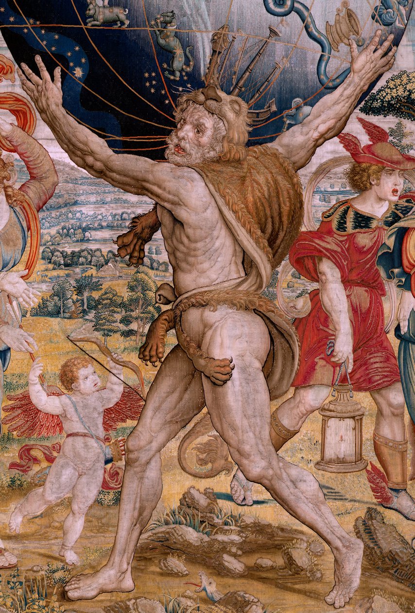Hercules supporting the celestial sphere by Bernart van (attr. to) Orley