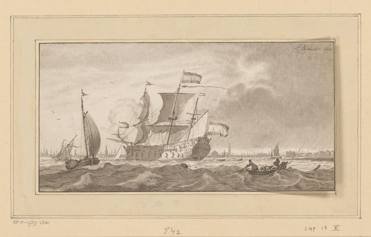 Warship on the IJ by Bernhard Schreuder