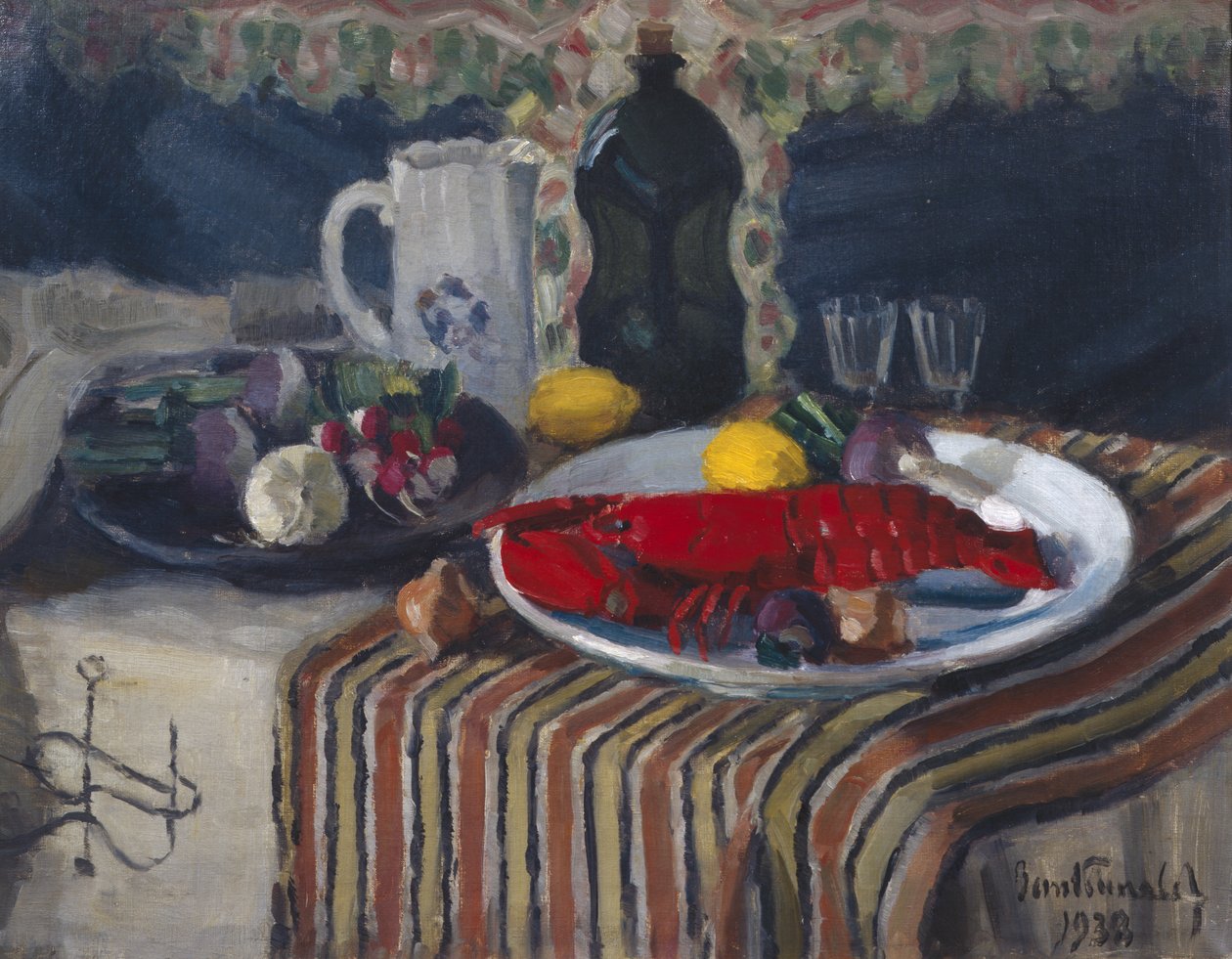 Plate with Lobster and Lemon by Bernt Wilhelm Tunold