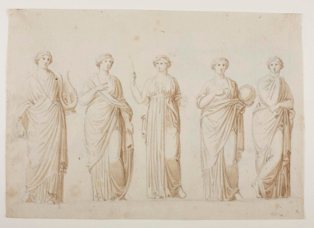 The Muses Terpsichore, Erato, Clio, Urania, and Polyhymnia by Bertel Thorvaldsen