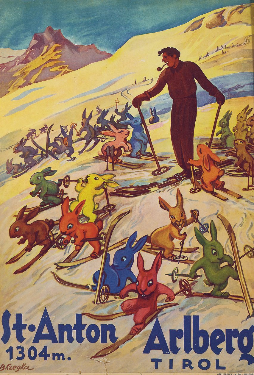 St. Anton, Arlberg, c.1930 by Bertha Czegka