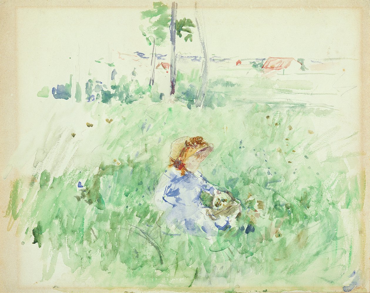 Young Girl Seated on the Lawn, 1882 by Berthe Morisot