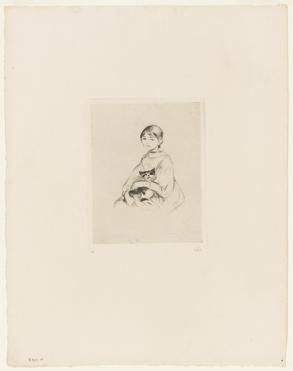 Young Girl with a Cat by Berthe Morisot