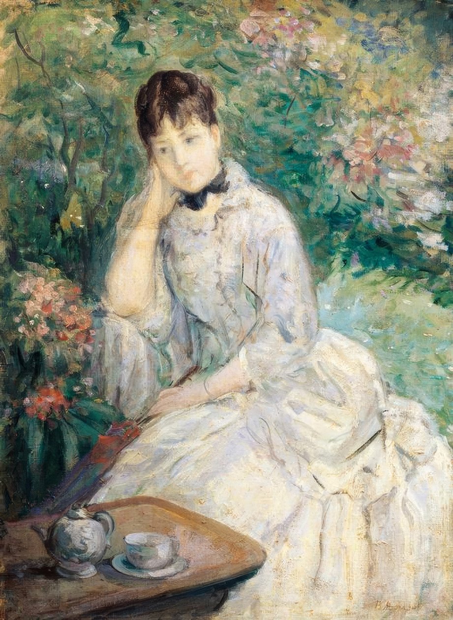 Young Woman Seated on a Sofa by Berthe Morisot