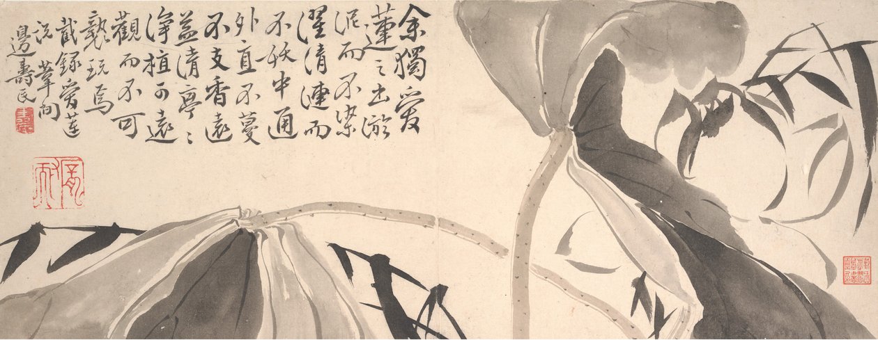 Lotus Leaves and Water Reeds by Bian Shoumin
