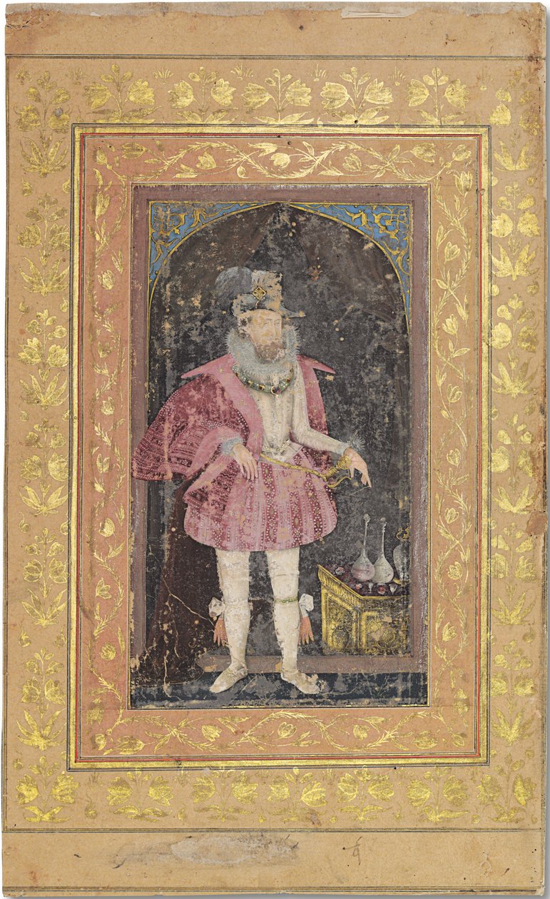 A Rare Mughal Portrait of James I, c.1615-18 by Bichitr Bichitr