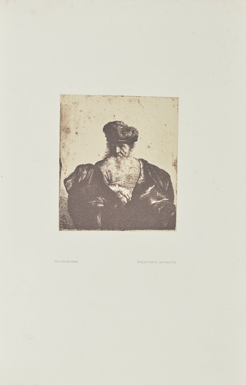 Old Man with Beard, Fur Cap, and Velvet Cloak by Bisson Frères