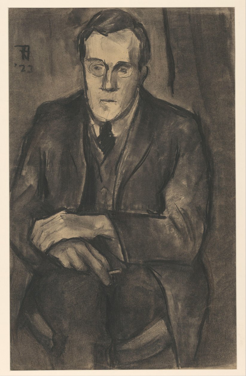 Portrait of J.W. Bijl, Seated with Hands on Knees by Bob Hanf (signed by artist)