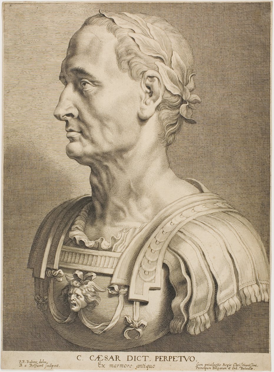 Julius Caesar, Perpetual Dictator, from Twelve Famous Greek and Roman Men by Boetius Adams Bolswert