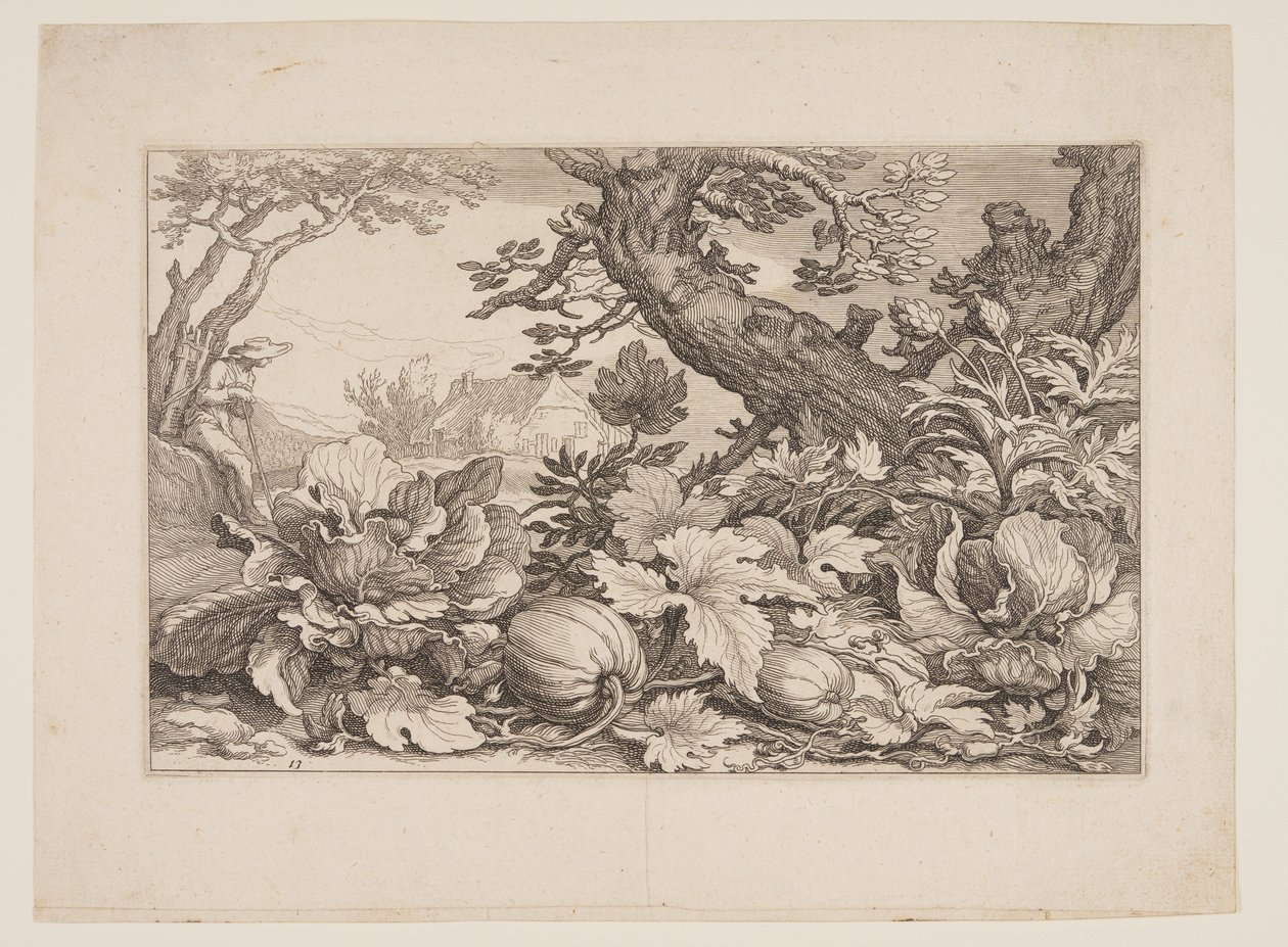 Plate 13, from Landscapes with Farmhouses by Boetius Adams Bolswert