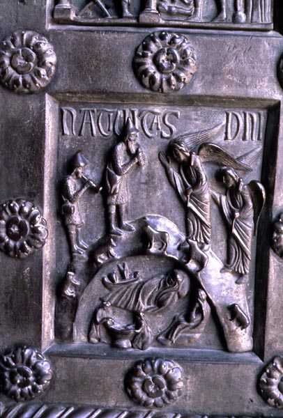 Panel depicting the Nativity from the Porta di S. Ranieri of the South Transept by Bonannus of Pisa