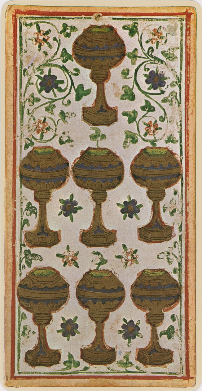 The Seven of Cups, Facsimile of a Tarot Card from the 