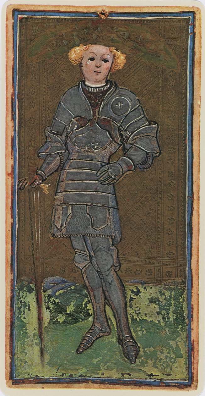 The Knave of Swords, Facsimile of a Tarot Card from the 