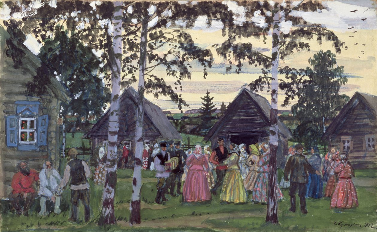 The Khorovod by Boris Mikhailovich Kustodiev