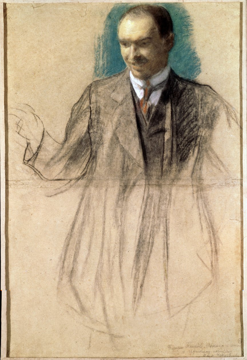 Portrait of the Artist Kusma Petrov Vodkin by Boris Mikhailovich Kustodiev