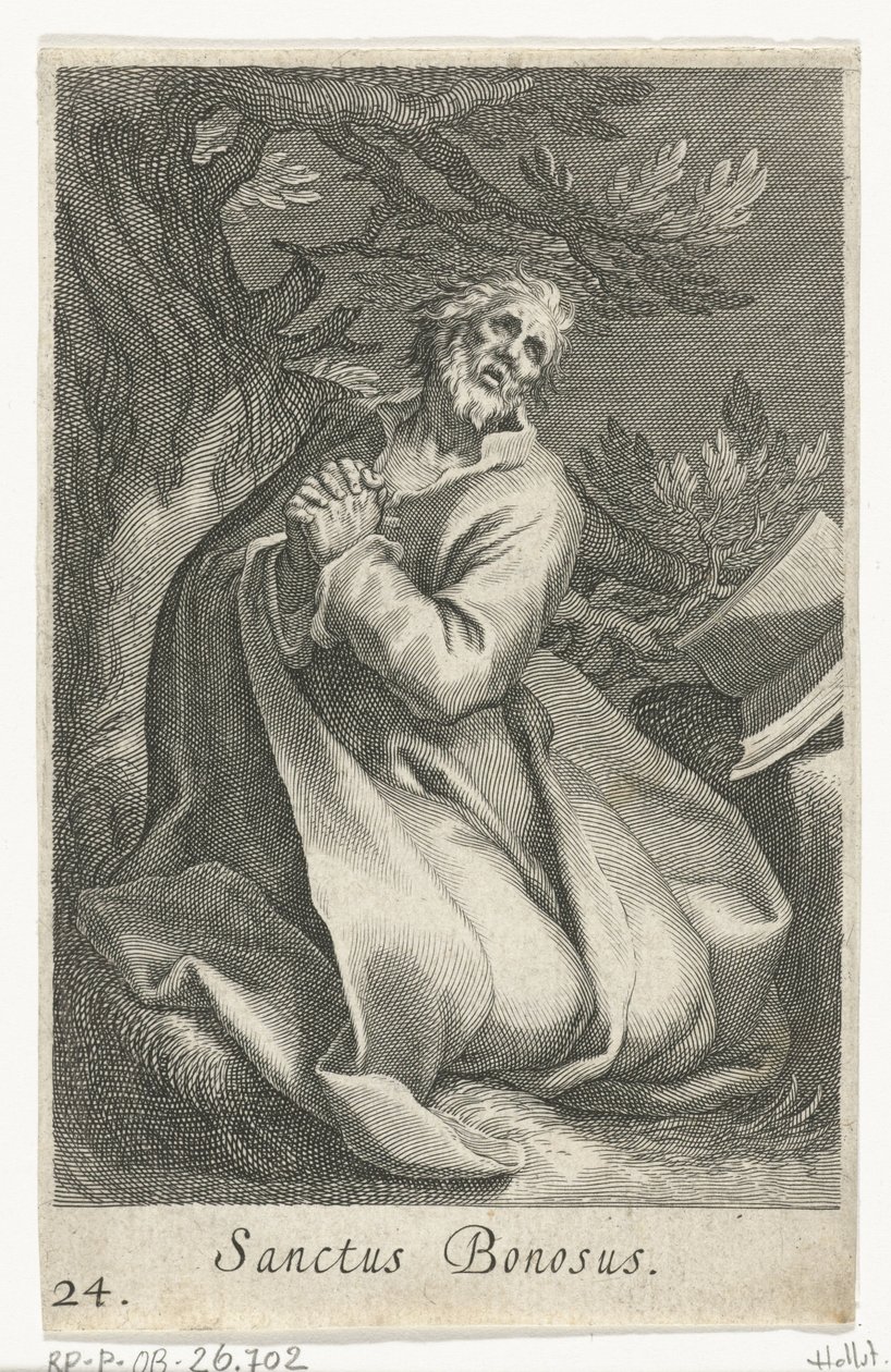 Saint Bonosus as Hermit (series: Hermits, Sacra eremvs ascetarvm) by Boëtius Adamsz. Bolswert