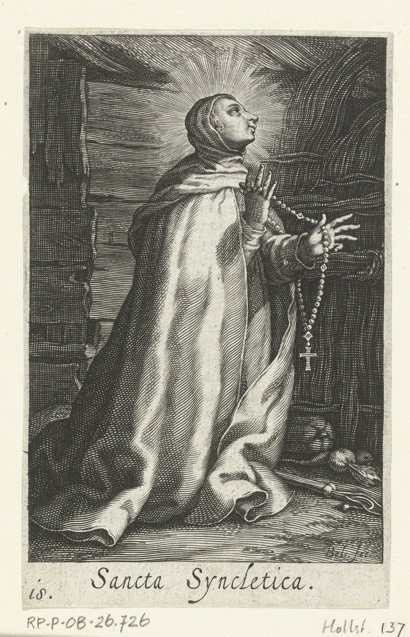 Saint Syncletica of Alexandria as a Hermit (Hermits) by Boëtius Adamsz. Bolswert