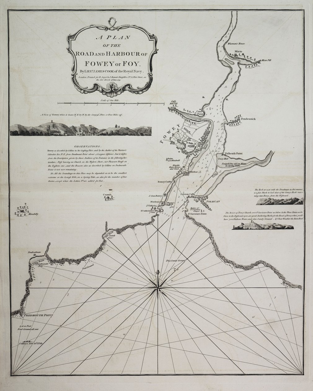 A plan of the road and harbour of Fowey or Foy by Lieutenant James Cook of the Royal Navy by British School