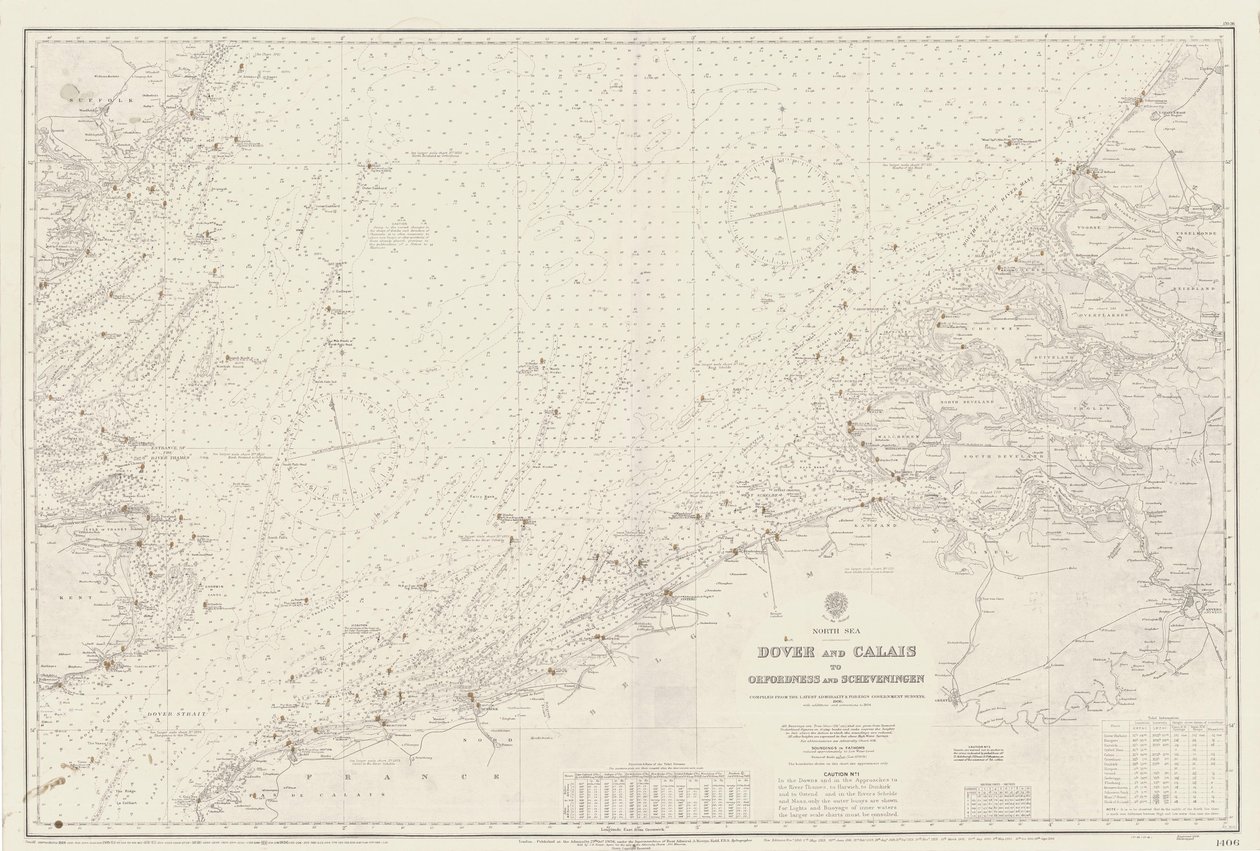 Chart of area from Dover and Calais to Orfordness by British School