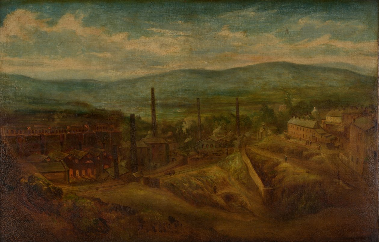 Cyfarthfa Iron Works by British School