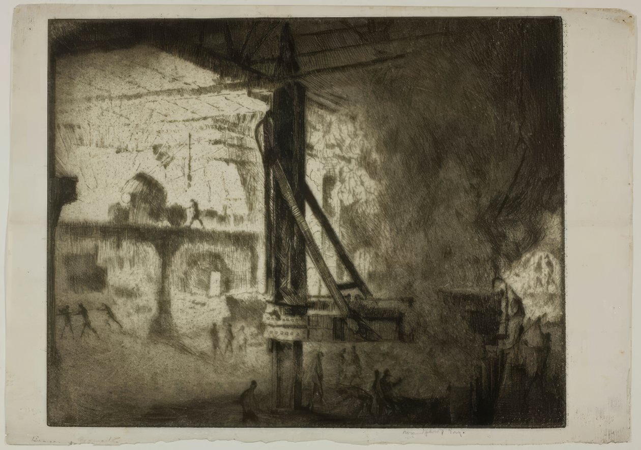 Chicago - Bessemer Converters, Illinois Steel Co. by Bror Julius Olsson Nordfeldt