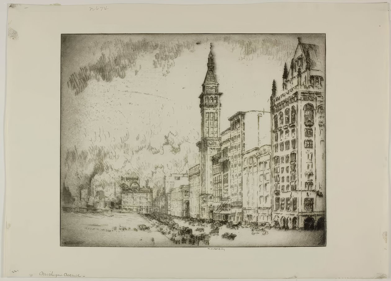 Chicago - Michigan Avenue by Bror Julius Olsson Nordfeldt