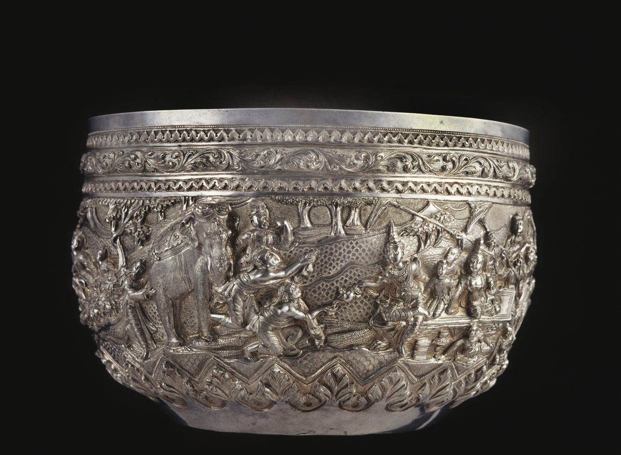 Bowl with Courtly Scenes, Late 19th Century