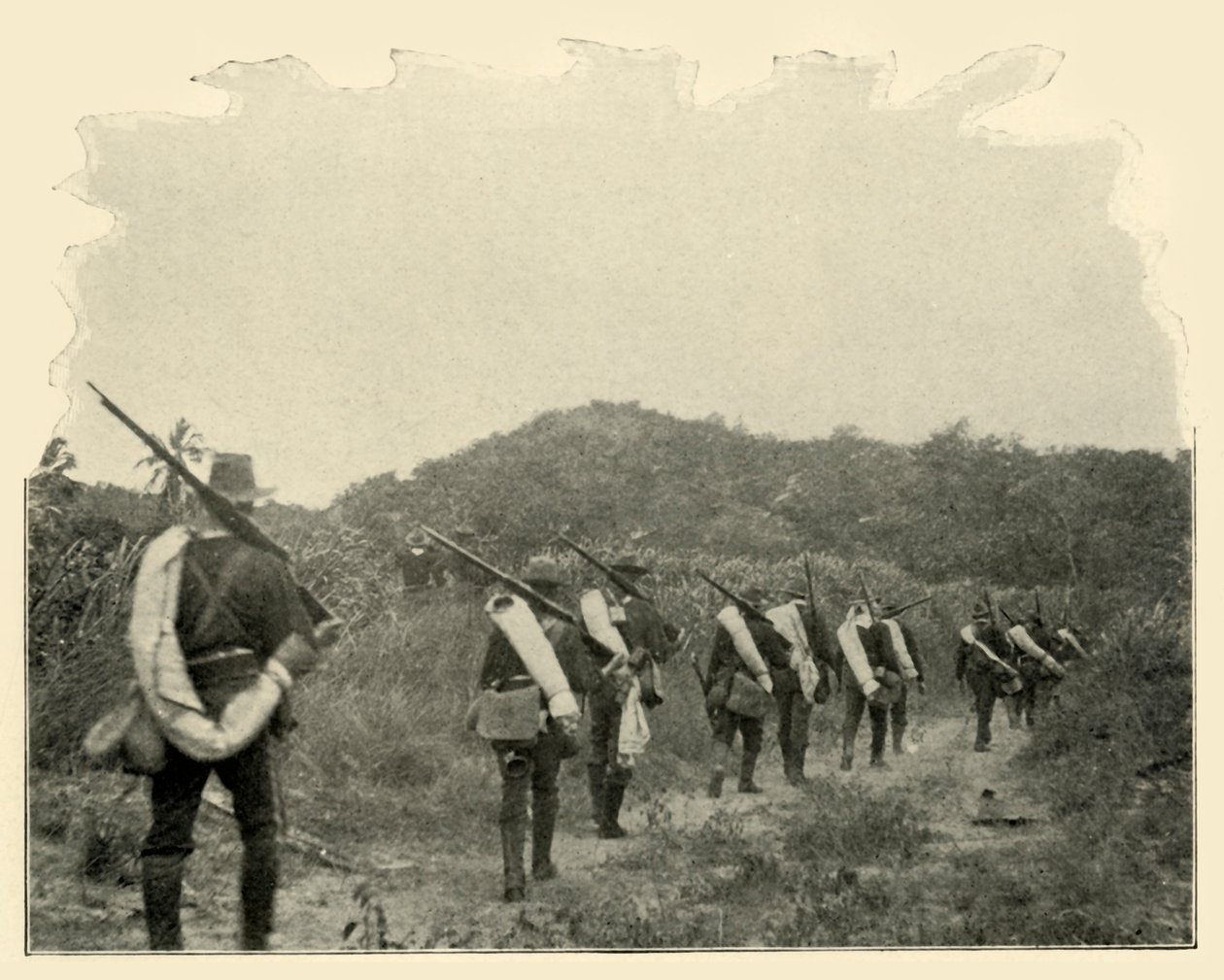 On the Way from Battlefield of 1st and 10th to Rough Riders Scene of Conflict, over the Mountains by Burr McIntosh
