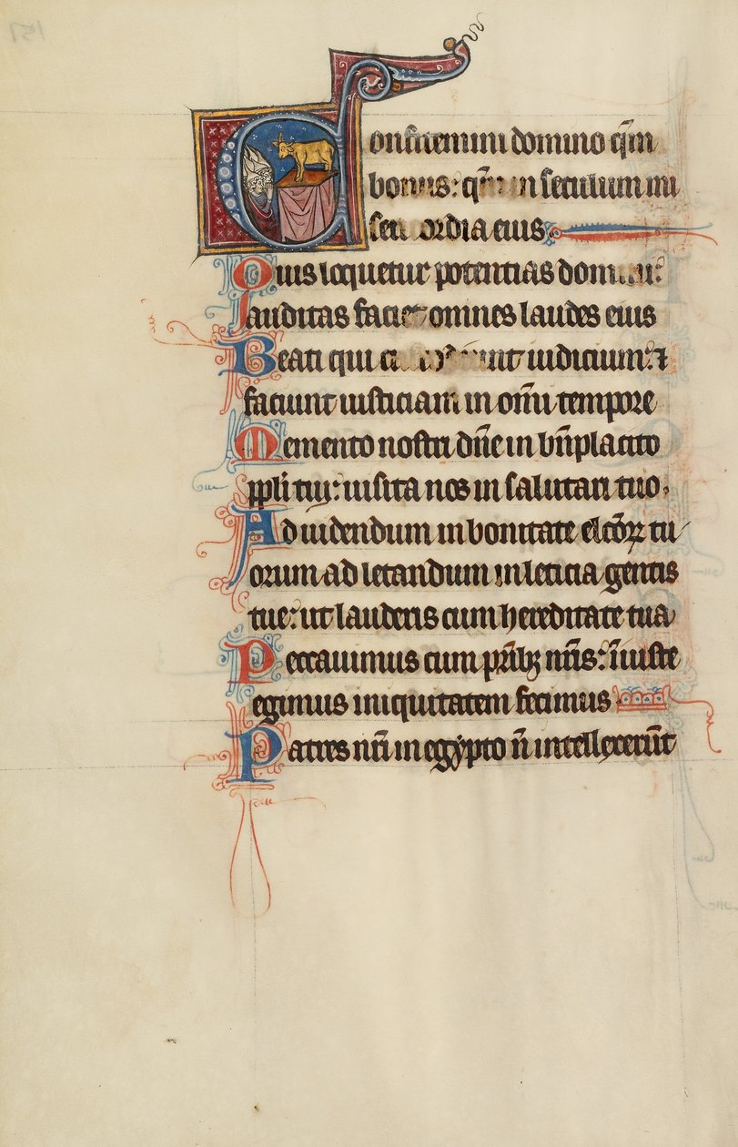 Initial C: The Israelites Adore the Golden Calf by Bute Master