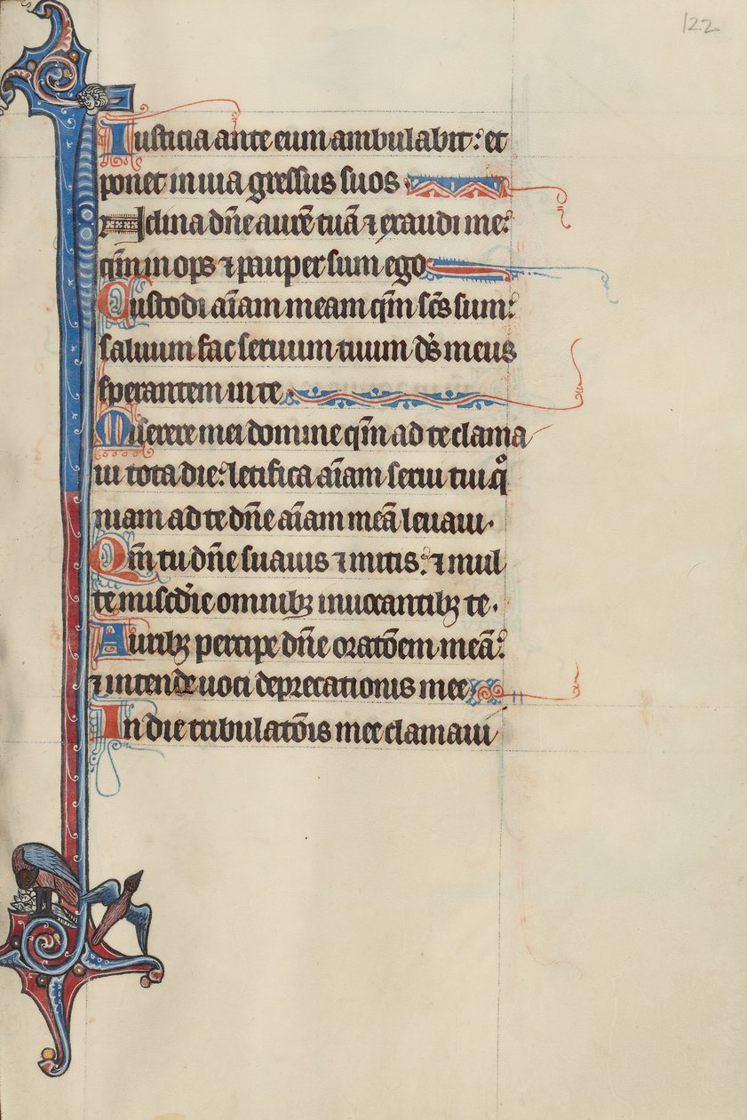 Initial I: A Bird Feeding its Young and a Bird in Flight by Bute Master