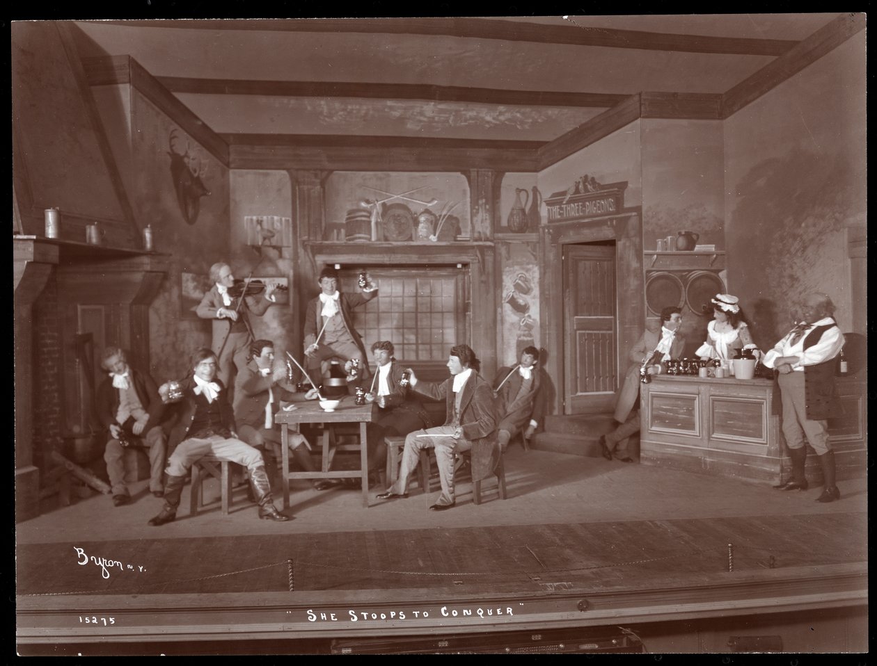 A scene from an amateur production of She Stoops to Conquer by Byron Company