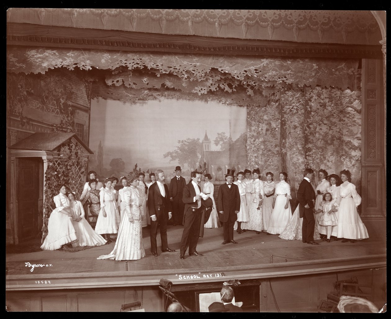 A Scene from an Amateur Production of a Play Titled School by Byron Company