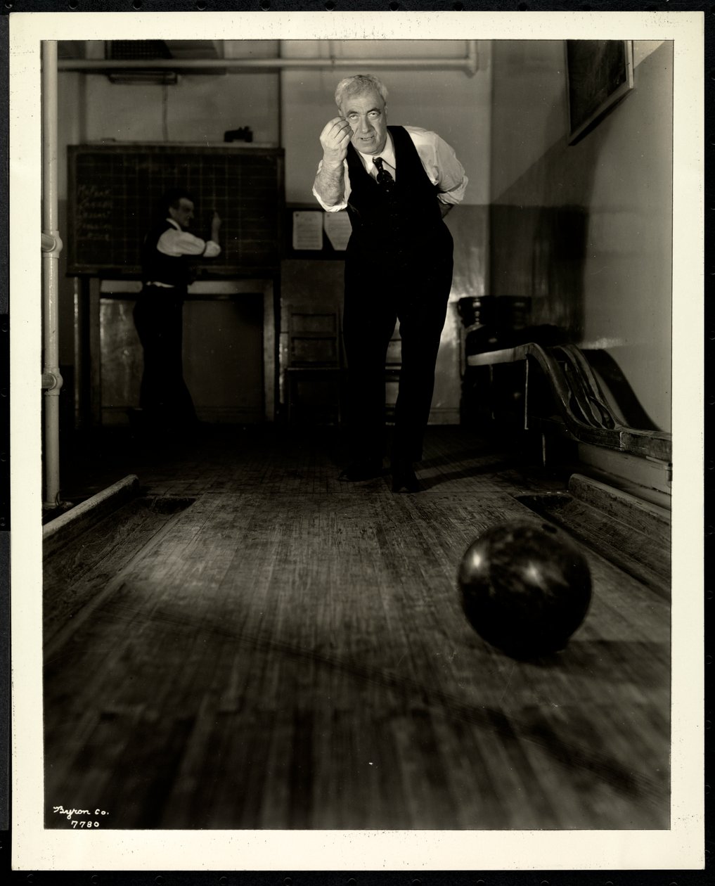 Blind Man Bowling at the New York Association for the Blind, 111 East 59th Street by Byron Company