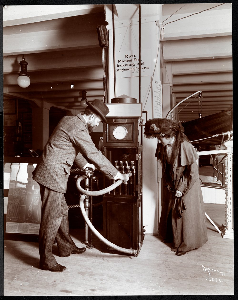 Exhibit of the Coston Signal Co. at the Museum of Safety Appliances of the American Institute of Social Service, New York, 1908 by Byron Company