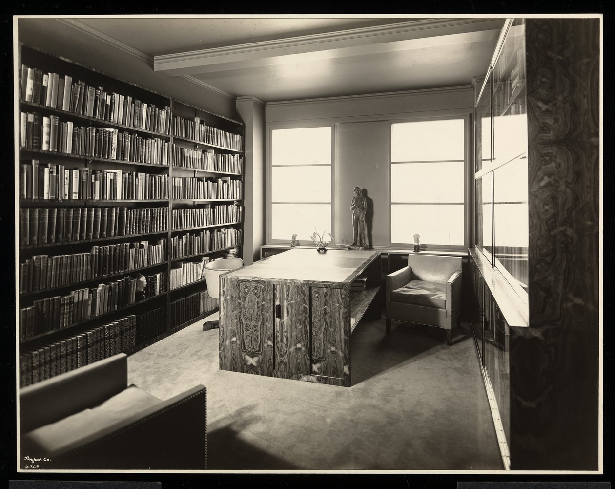 The Library in the Home of Mr. John A. Dunbar, 50 East 77th Street, New York by Byron Company
