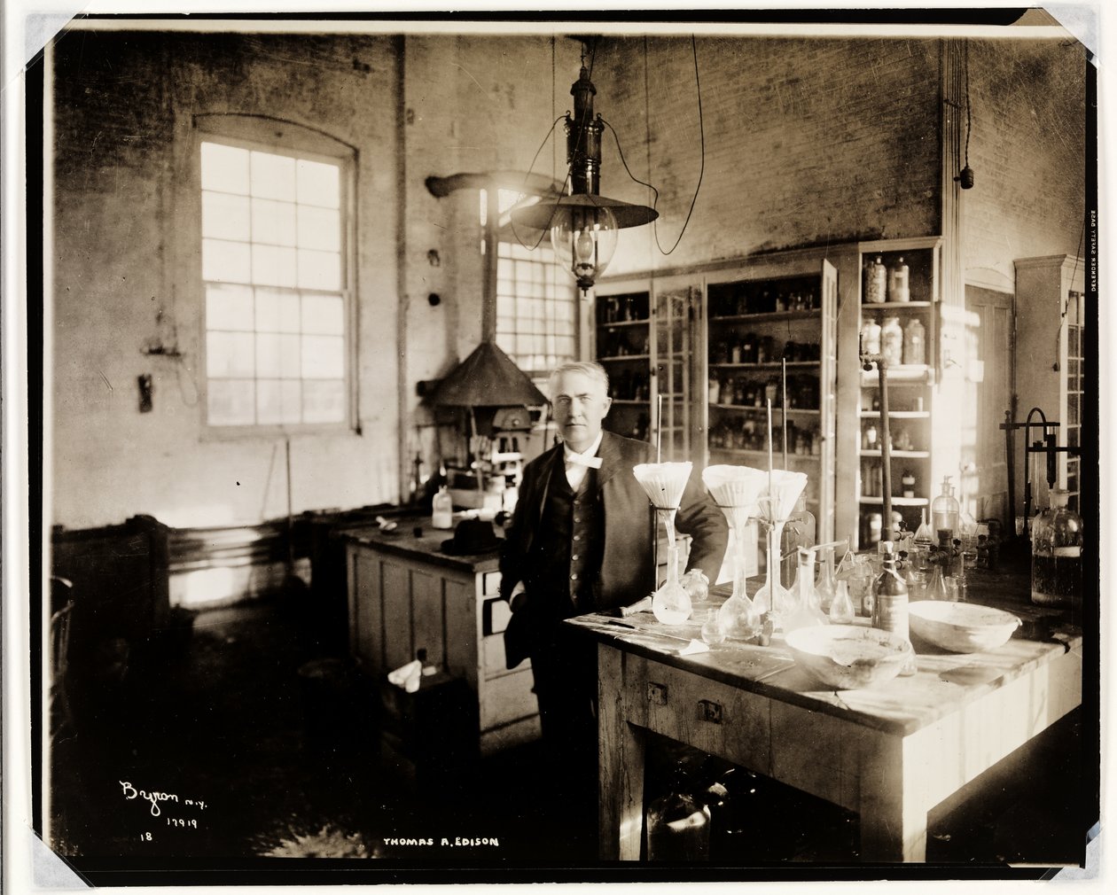 Thomas Edison in his laboratory, 1920 by Byron Company