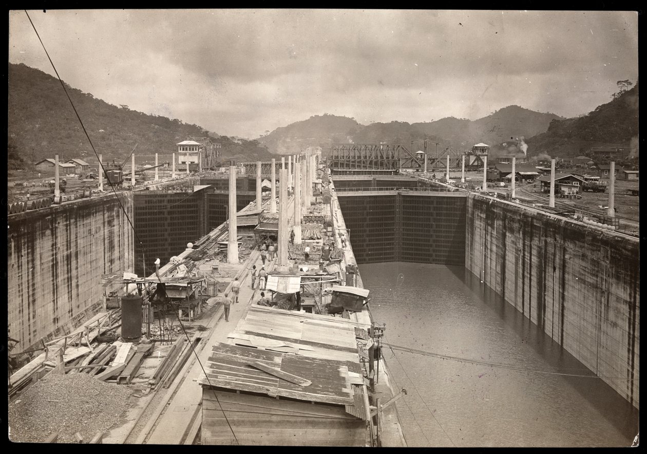 View of the Pedro Miguel Locks During the Construction of the Panama Canal by Byron Company