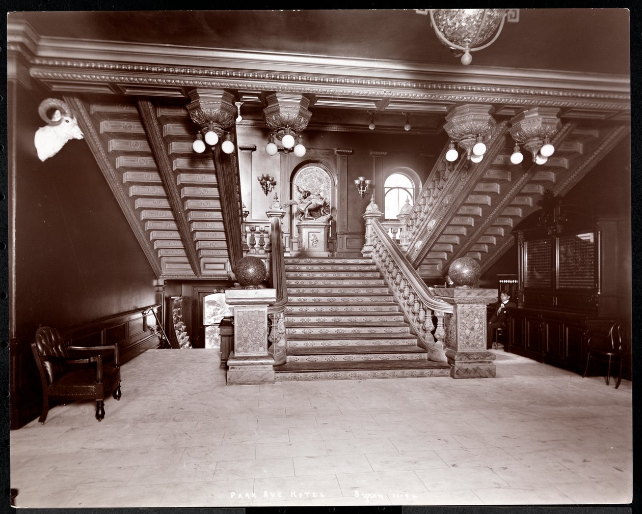 Stairway at the Park Avenue Hotel, 1901 or 1902 by Byron Company