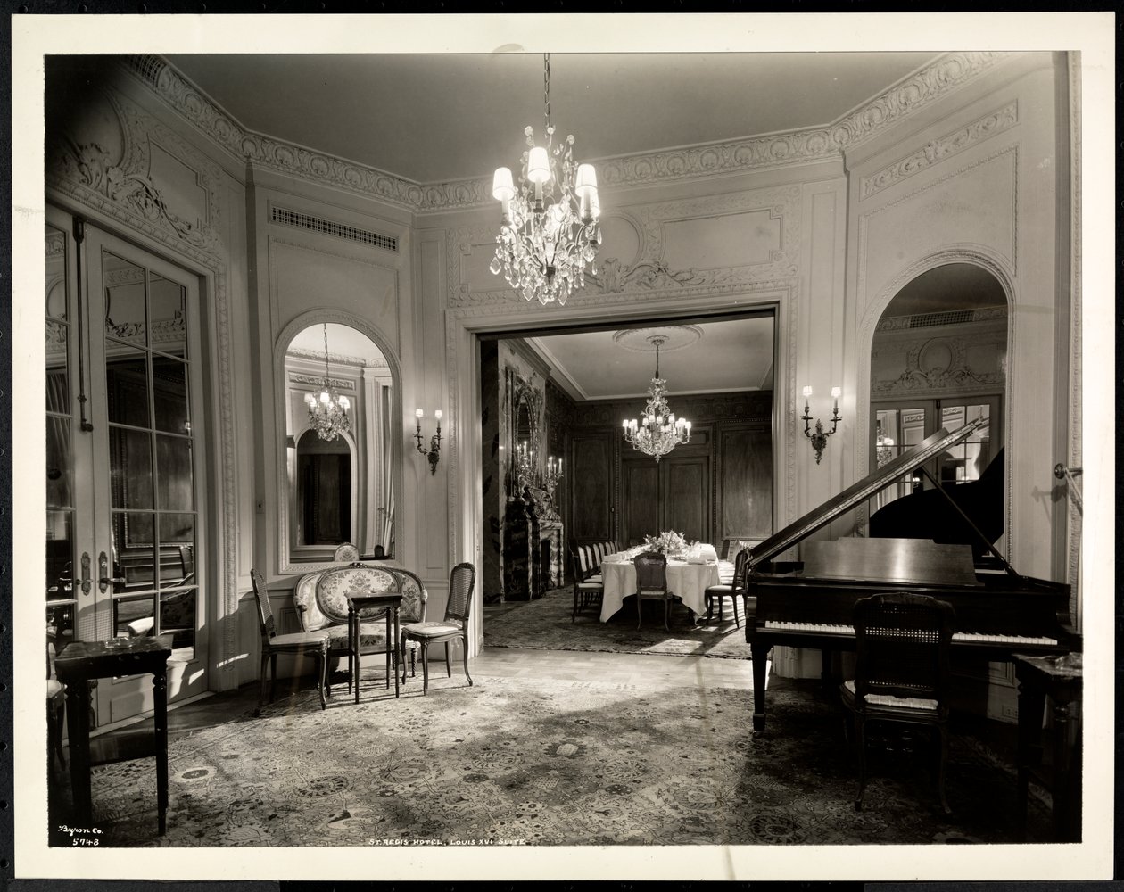 The music room of the Louis XVI Suite at the Hotel St. Regis by Byron Company