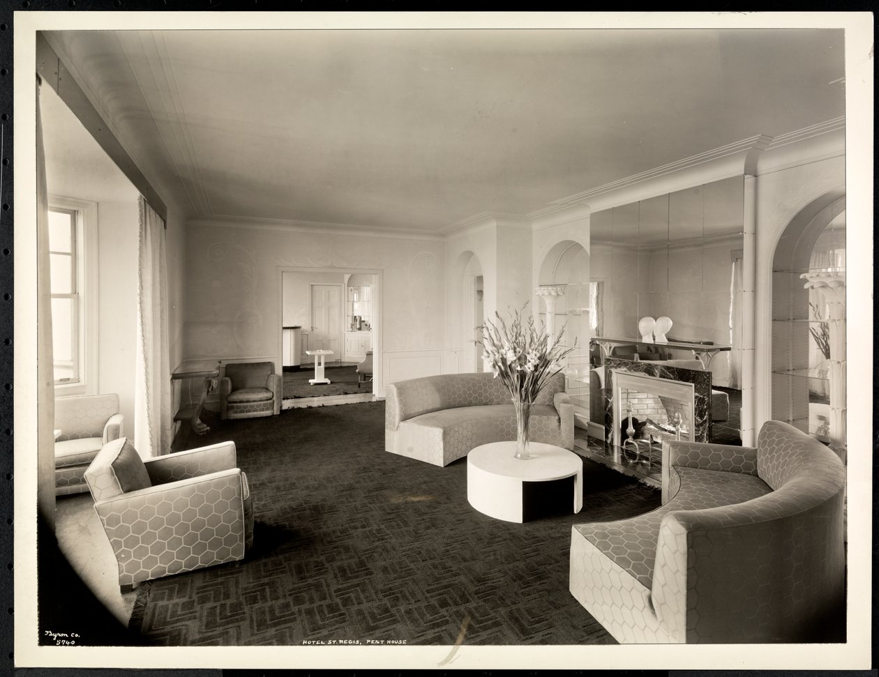 The Parlor of the Penthouse at the Hotel St. Regis, 1937 by Byron Company