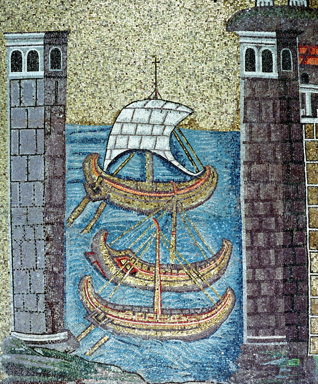 Three ships entering the port of Ravenna (detail)
